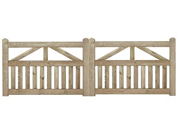 Houten Dubbele inrijpoort 360cm (2 delen 180cm breed)