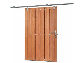 Tuinpoort met schuifdeursysteem 130x195 cm hardhout