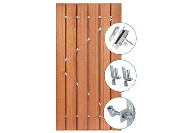 Schuttingdeur Tuindeur Privacy hardhout met stalen frame