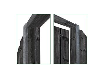 Deur kozijn zwart met kader en aanslag lat H180-210cm x B90-150cm