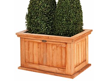 Plantenbak Flores groot hardhout teak 82x58x47cm
