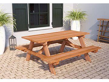 Picknicktafel Comfort hardhout mahonie 180x160x75cm