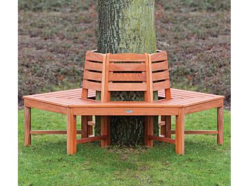 Boombank mahonie hardhout met rugleuning 57-185cm