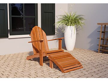 Hardhouten voetenbank voor relax stoel en loveseat