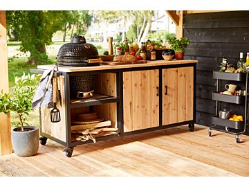 Buitenkeuken Acero Douglas 180x88x60cm Douglas met stalen frame