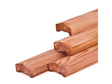  Afdeklat piramide 3-planks Lariks Douglas 4.5x6.8x180cm