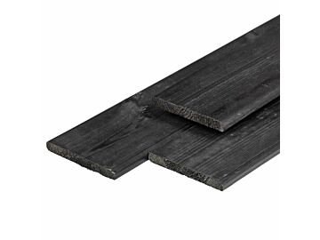 Tuinplank Zwart Gespoten Grenen Hout 1.6x14cm