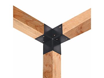 Paalverbinder zwart vierkant voor palen van 12x12cm