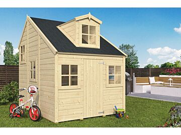 Houten speelhuisje Alice met verdiepingsvloer B239xD179cm