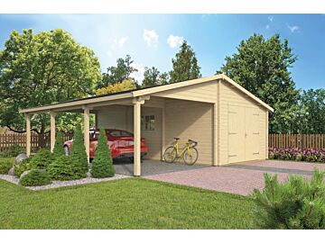 Houten garage carport Berggren Tuindeco