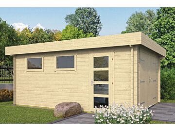 Houten garage Marketta 380x536cm plat dak Tuindeco