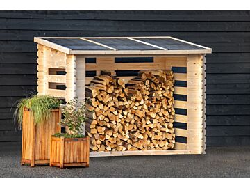 Openhaard hout berging 238x115x183cm