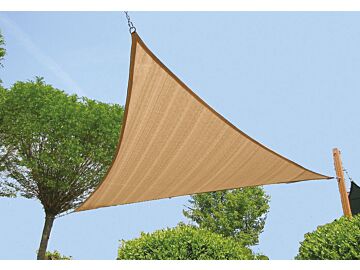 Schaduwzeil driehoek 420x420cm zandbeige