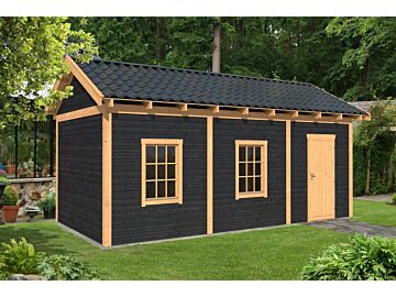 Overkapping zadeldak Hamar L 690x395 cm type 8 met zwarte wanden