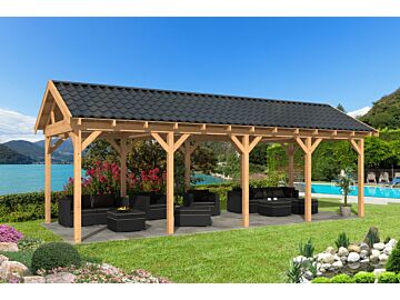 Overkapping zadeldak Hamar L 903x395 cm type 9 onbehandeld