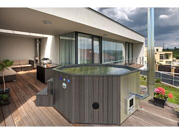 Hottub / Houten Tobbe thermowood de Luxe Octo ø260cm