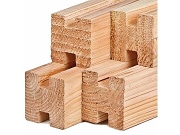 Sleufpalen Stapelbouw Schutting Douglas 11.5x11.5cm