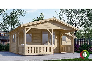 Blokhut 4x3+2Z Interflex 590x340 + veranda / luifel 200cm