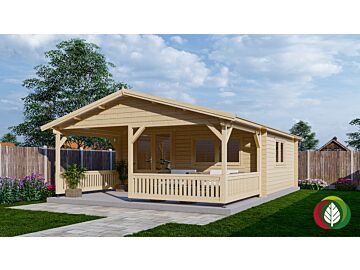 Blokhut 5x5+3 Interflex 540x540cm + veranda / luifel 300cm