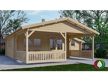 Blokhut 5x5+3Z Interflex 690x540cm + veranda / luifel 300cm