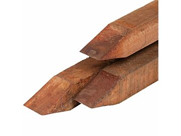 Azobé hardhout paal 6,0 x 6,0 x 300 cm fijn bezaagd, gepunt