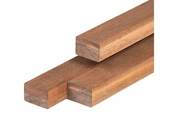 Azobé hardhout regel 4,5 x 7,0 x 200 cm geschaafd, 4 ronde hoeken