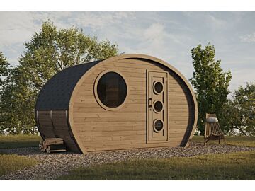 Barrelsauna Ovaal 406 x 195 cm Thermowood