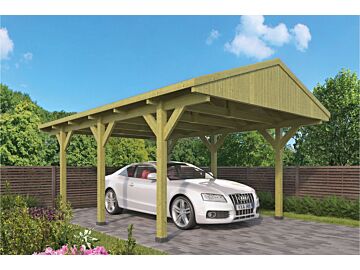 Houten carport met zadeldak 600x400cm