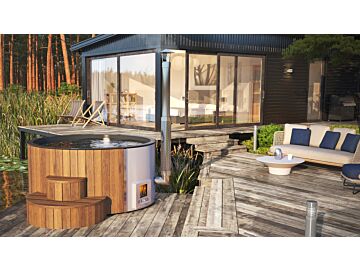 Luxe Hottub 200cm - interne kachel - Fiberglas binnenbak