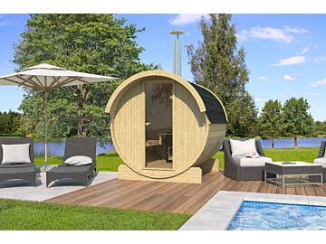 Barrelsauna 205 x 220 cm Vurenhout