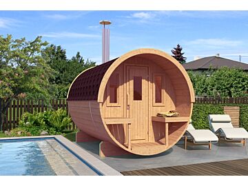 Barrelsauna 205 x 250 cm Thermowood