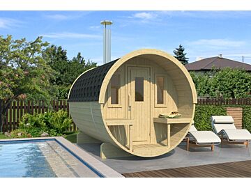 Barrelsauna 205 x 250 cm Vurenhout