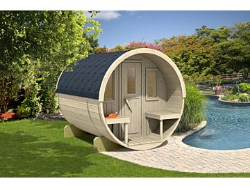 Barrelsauna 205 x 280 cm Vurenhout