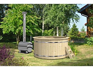 Hottub 200cm - externe kachel - Vurenhout