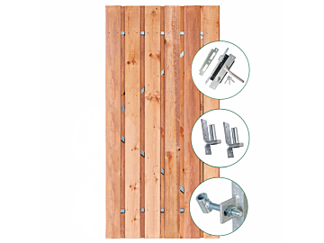 Schuttingdeur Tuindeur Privacy Red Class Wood met stalen frame
