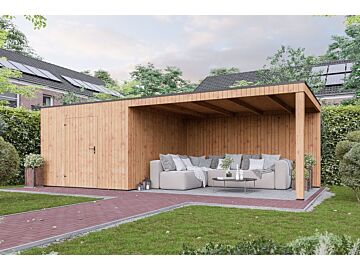 Moderne blokhut Kubix 250 x 250 + 400cm Douglas