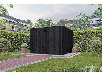 Moderne blokhut Kubix zwart 300 x 300 cm