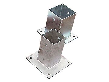 Paalhouder op plaat 7.1x7.1x13cm gegalvaniseerd