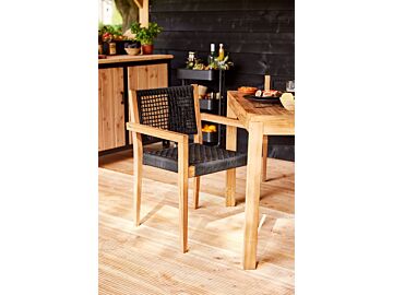 Stoel geschaafd teak Toledo 56x52x80cm