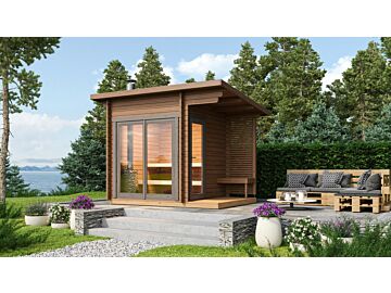 Buiten sauna Tampere S met zijluifel - 40mm