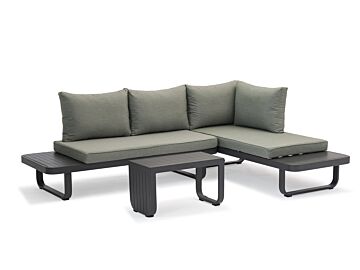 Loungeset Cesena 3-delig 4-zits aluminium groen