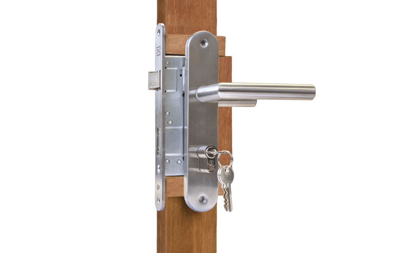 Eindplank hardhout voor tuindeur Solide met metalen frame