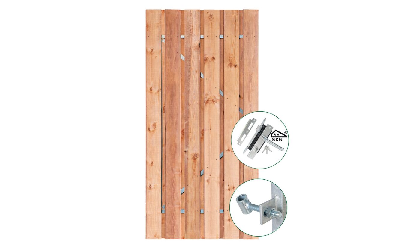 Schuttingdeur Red Class Wood met stalen frame 120x195cm en SKG** slot