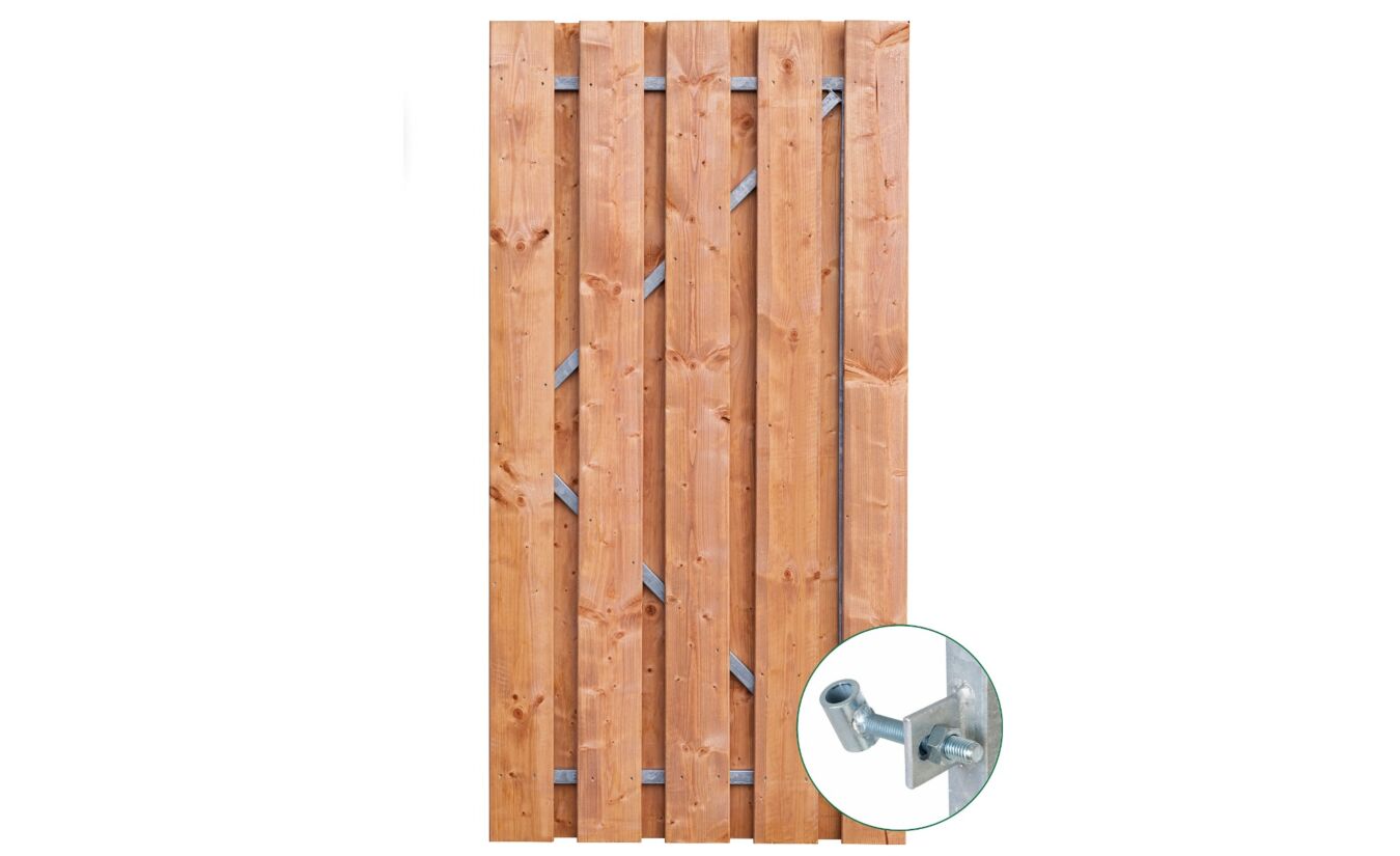 Schuttingdeur Solide Red Class Wood met stalen frame 100x180cm 