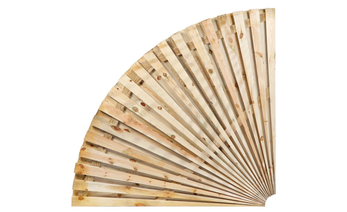 Waaierscherm dubbelzijdig kwartronde cirkel 150cm