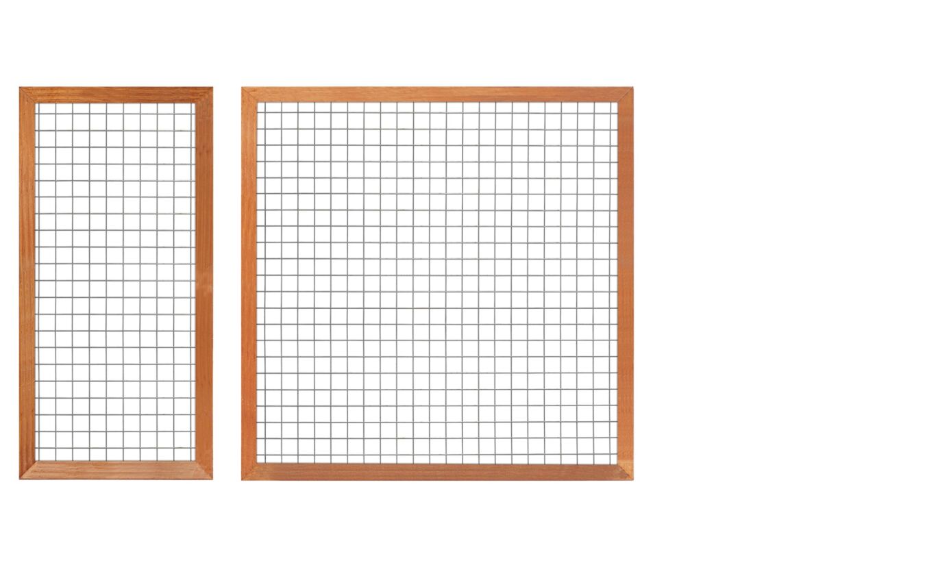Gaaselement met hardhouten kader 180x180cm