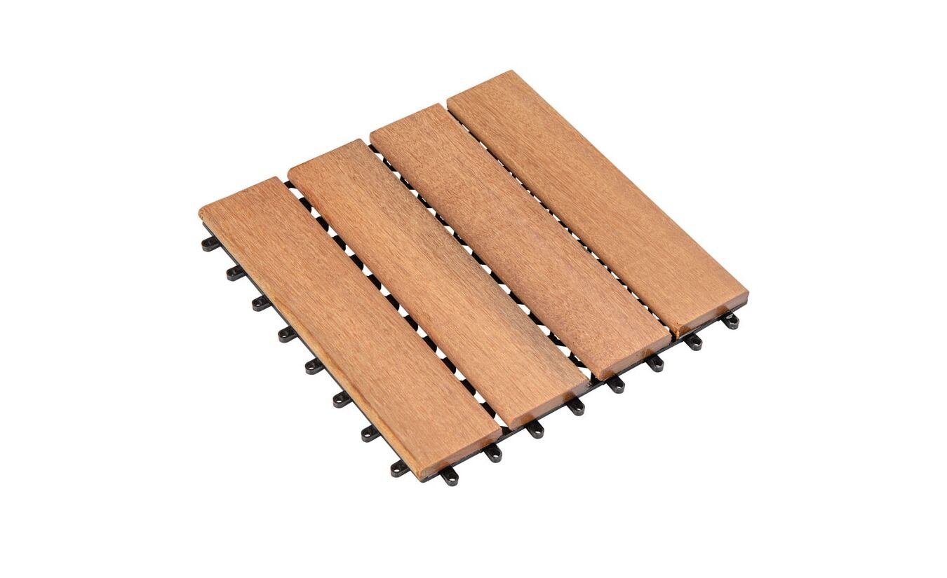 Tuintegel hardhout Siantar 30x30cm met kunststof kliksysteem