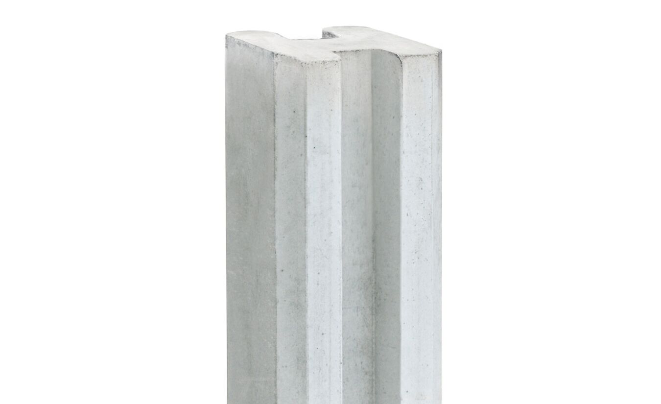 Tussenpaal met kabeldoorvoer wit / grijs 11.5x11.5x246 hout-betonsysteem Merwede