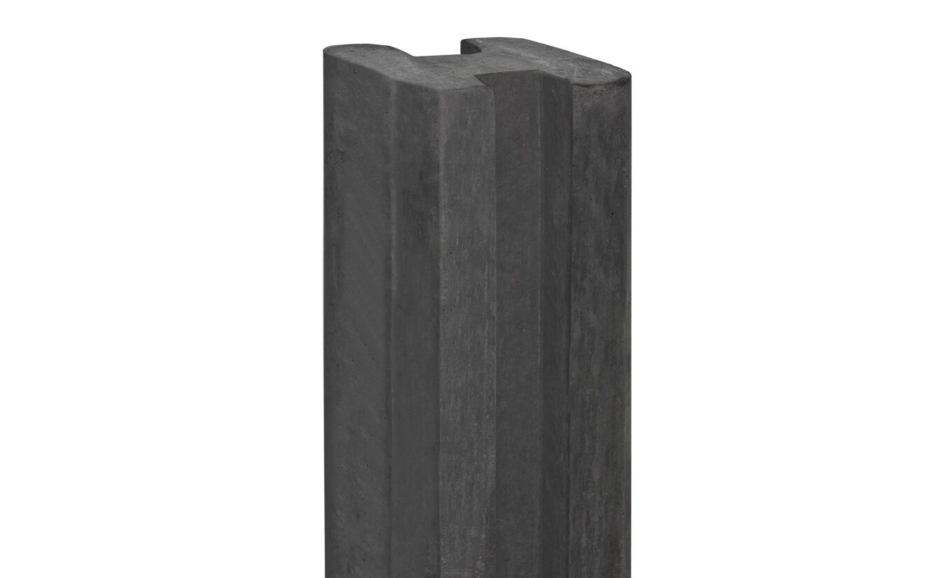 Tussenpaal met kabeldoorvoer antraciet 11.5x11.5x280cm betonsysteem Spaarne