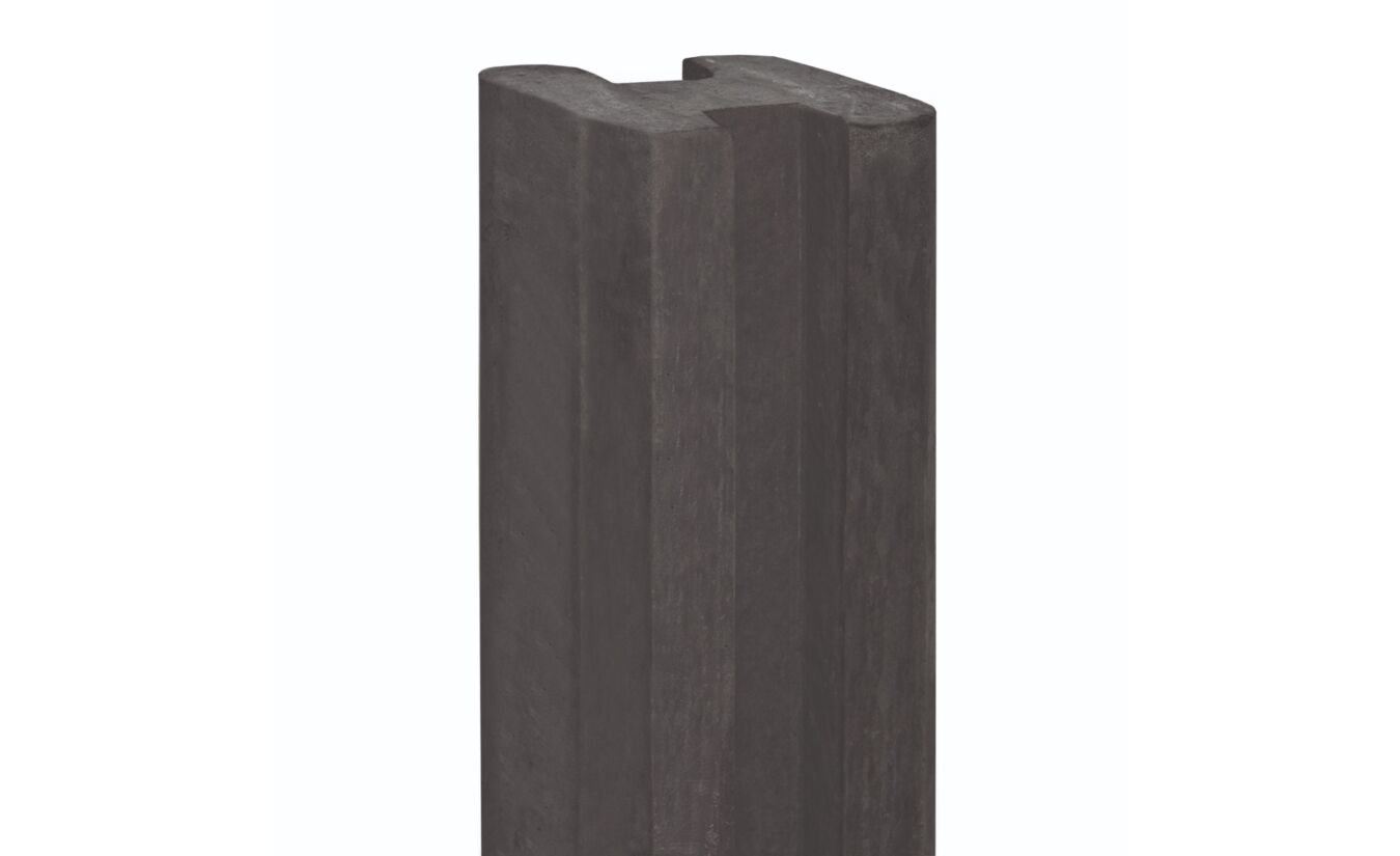 Tussenpaal met kabeldoorvoer antraciet 10x10x250cm hout-betonsysteem Vecht